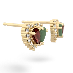 Garnet Halo 14K Yellow Gold earrings E7008