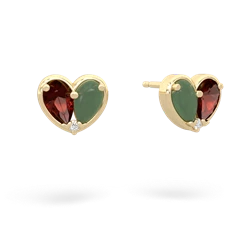 Garnet 'Our Heart' 14K Yellow Gold earrings E5072