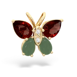 Garnet Butterfly 14K Yellow Gold pendant P2215