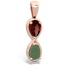 Garnet Infinity 14K Rose Gold pendant P5050