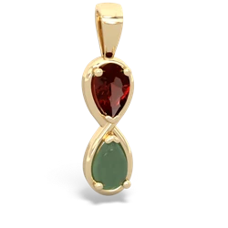 Garnet Infinity 14K Yellow Gold pendant P5050