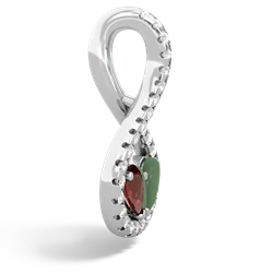 Garnet Pave Twist 'One Heart' 14K White Gold pendant P5360