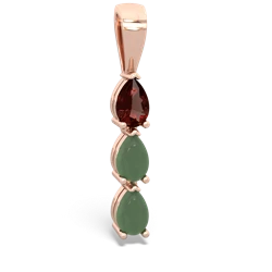 Garnet Dew Drops 14K Rose Gold pendant P2251