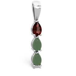 Garnet Dew Drops 14K White Gold pendant P2251