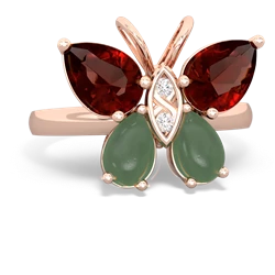 Garnet Butterfly 14K Rose Gold ring R2215