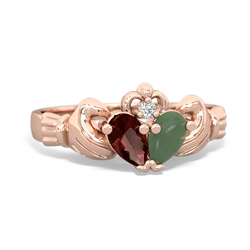 Garnet 'Our Heart' Claddagh 14K Rose Gold ring R2388