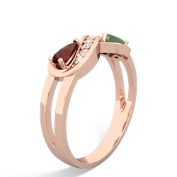 Garnet Diamond Infinity 14K Rose Gold ring R5390