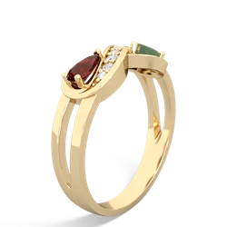 Garnet Diamond Infinity 14K Yellow Gold ring R5390