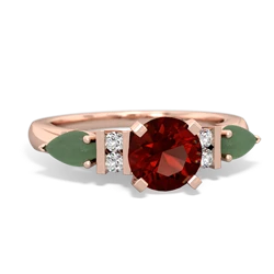 Garnet 6Mm Round Eternal Embrace Engagement 14K Rose Gold ring R2005