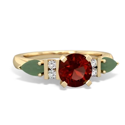 Garnet 6Mm Round Eternal Embrace Engagement 14K Yellow Gold ring R2005