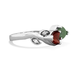 Garnet Floral Elegance 14K White Gold ring R5790