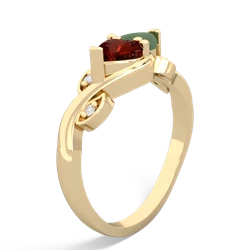 Garnet Floral Elegance 14K Yellow Gold ring R5790