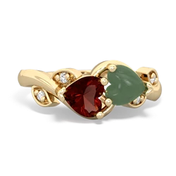 Garnet Floral Elegance 14K Yellow Gold ring R5790