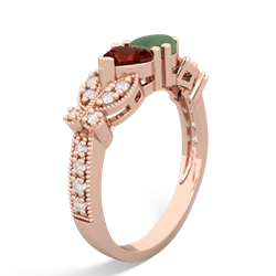 Garnet Diamond Butterflies 14K Rose Gold ring R5601