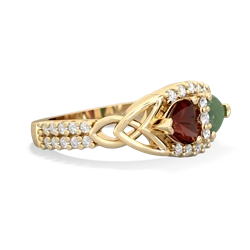 Garnet Sparkling Celtic Knot 14K Yellow Gold ring R2645