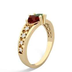 Garnet Heart To Heart 14K Yellow Gold ring R3342