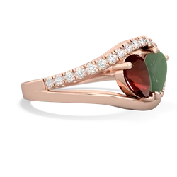 Garnet Nestled Heart Keepsake 14K Rose Gold ring R5650