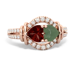 Garnet Art-Deco Keepsake 14K Rose Gold ring R5630