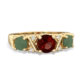 Garnet Hugs And Kisses 14K Yellow Gold ring R5016