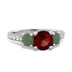 Garnet Pave Trellis 14K White Gold ring R5500