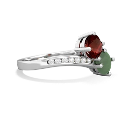 Garnet Channel Set Two Stone 14K White Gold ring R5303