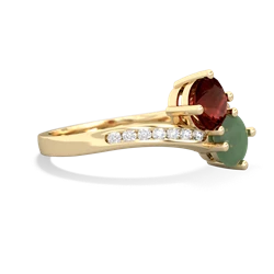 Garnet Channel Set Two Stone 14K Yellow Gold ring R5303