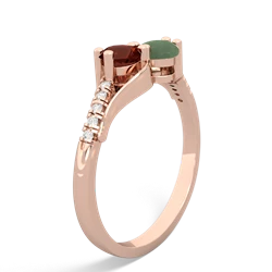 Garnet Infinity Pave Two Stone 14K Rose Gold ring R5285