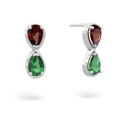 Garnet Infinity 14K White Gold earrings E5050