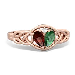 Garnet Celtic Love Knot 14K Rose Gold ring R5420