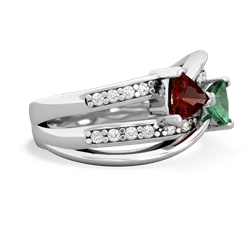 Garnet Bowtie 14K White Gold ring R2360