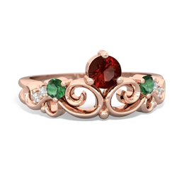 Garnet Crown Keepsake 14K Rose Gold ring R5740