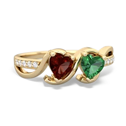 Garnet Side By Side 14K Yellow Gold ring R3090