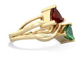 Garnet Split Band Swirl 14K Yellow Gold ring R2341