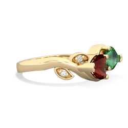 Garnet Floral Elegance 14K Yellow Gold ring R5790