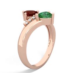 Garnet Heart To Heart 14K Rose Gold ring R2064