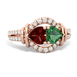 Garnet Art-Deco Keepsake 14K Rose Gold ring R5630