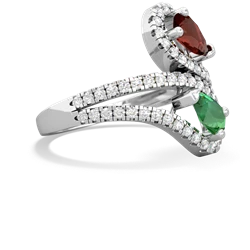 Garnet Diamond Dazzler 14K White Gold ring R3000