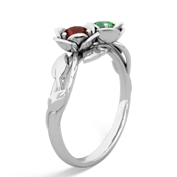 Garnet Rose Garden 14K White Gold ring R5510