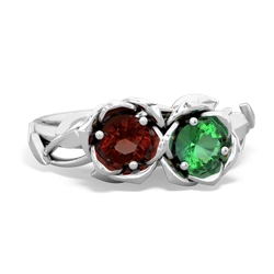 Garnet Rose Garden 14K White Gold ring R5510