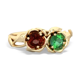 Garnet Rose Garden 14K Yellow Gold ring R5510