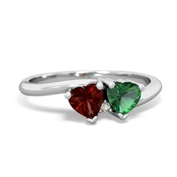 Garnet Sweethearts 14K White Gold ring R5260