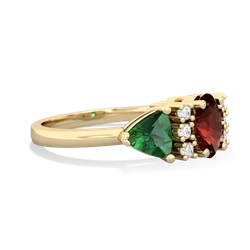 Garnet Antique Style Three Stone 14K Yellow Gold ring R2186