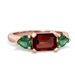 Garnet Three Stone 14K Rose Gold ring R5235