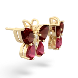 Garnet Butterfly 14K Yellow Gold earrings E2215