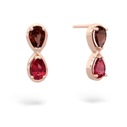 Garnet Infinity 14K Rose Gold earrings E5050