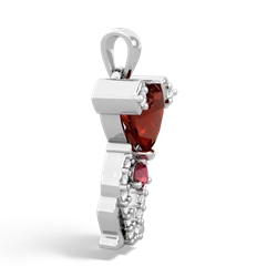 Garnet Puppy Love 14K White Gold pendant P5800