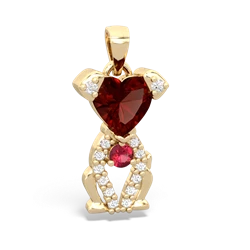 Garnet Puppy Love 14K Yellow Gold pendant P5800