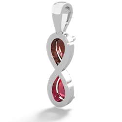 Garnet Infinity 14K White Gold pendant P5050