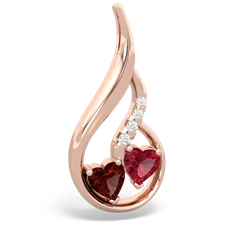 Garnet Keepsake Curves 14K Rose Gold pendant P5450