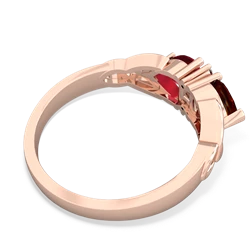 Garnet Celtic Knot Double Heart 14K Rose Gold ring R5040